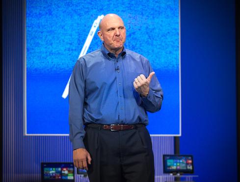Outgoing Microsoft CEO Steve Ballmer takes the stage at the Microsoft Build Developers conference in June.(Source: Michael Endler)