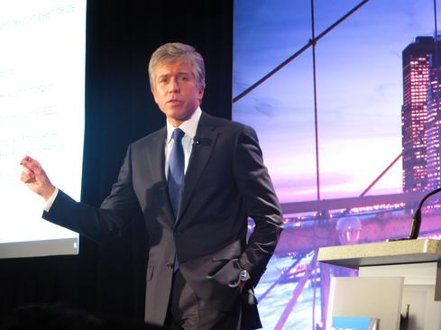 SAP co-CEO Bill McDermott at an investor-relations meeting in New York.