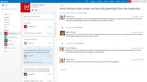 Office 365s Groups feature as it appears in Outlook  (Source: Microsoft)